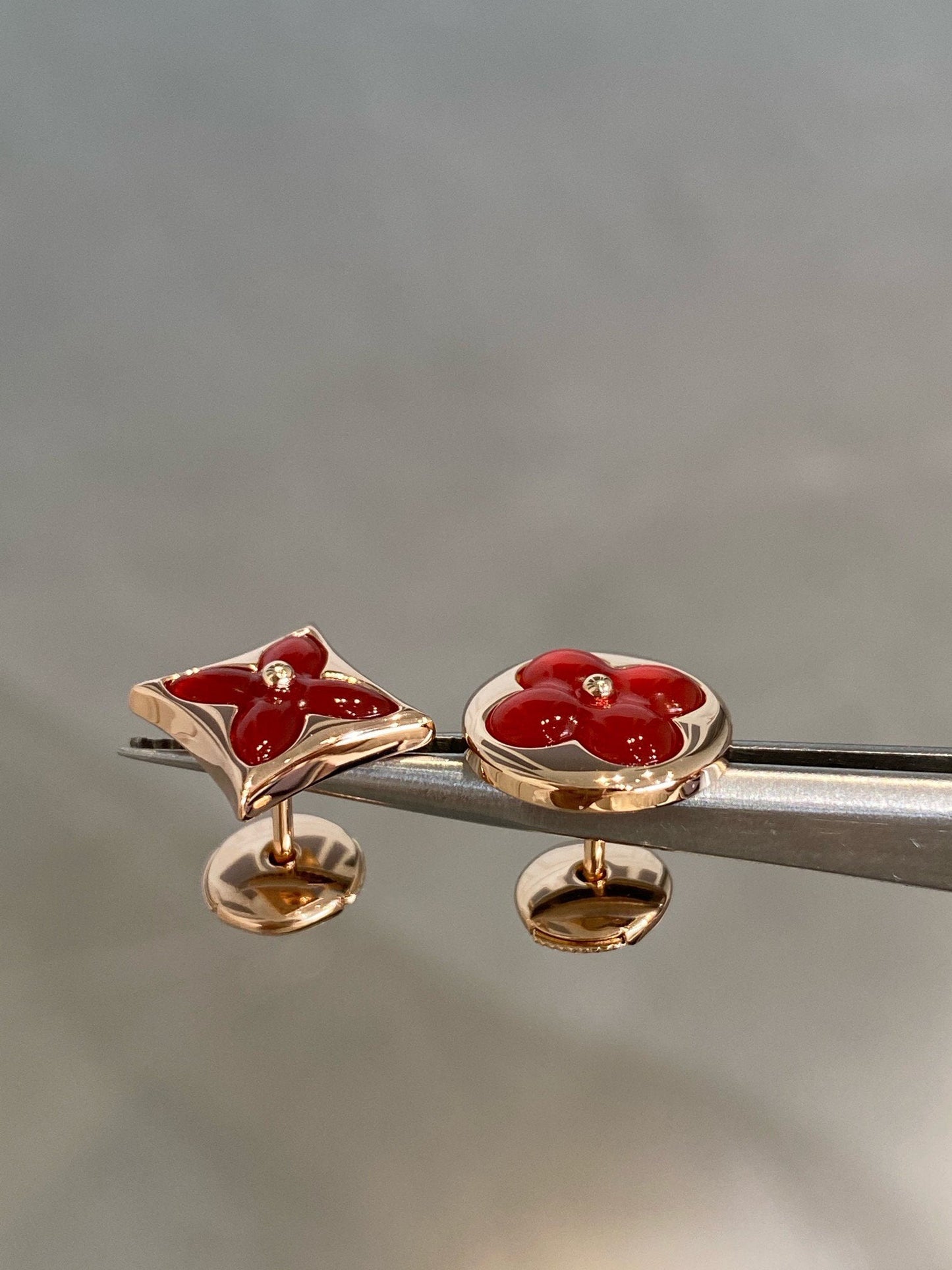 [⭐Glow]STAR AND SUN PINK GOLD CARNELIAN STUD EARRINGS