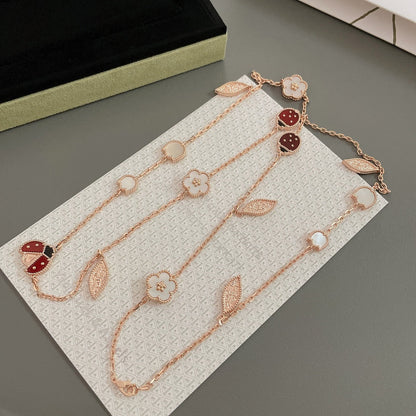 [⭐Glow]LUCKY SPRING 15 MOTIFS ROSE GOLD NECKLACE