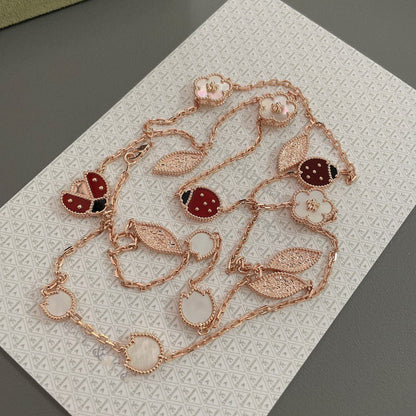[⭐Glow]LUCKY SPRING 15 MOTIFS ROSE GOLD NECKLACE