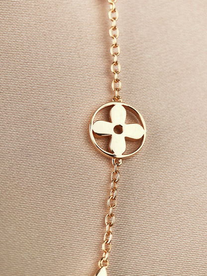 [⭐Glow]STAR AND SUN 7 MOTIFS GOLD BRACELET