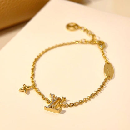 [⭐Glow]LOGO STAR MOTIF GOLD BRACELET