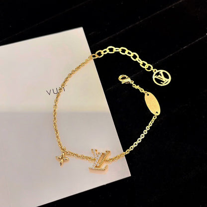 [⭐Glow]LOGO STAR MOTIF GOLD BRACELET