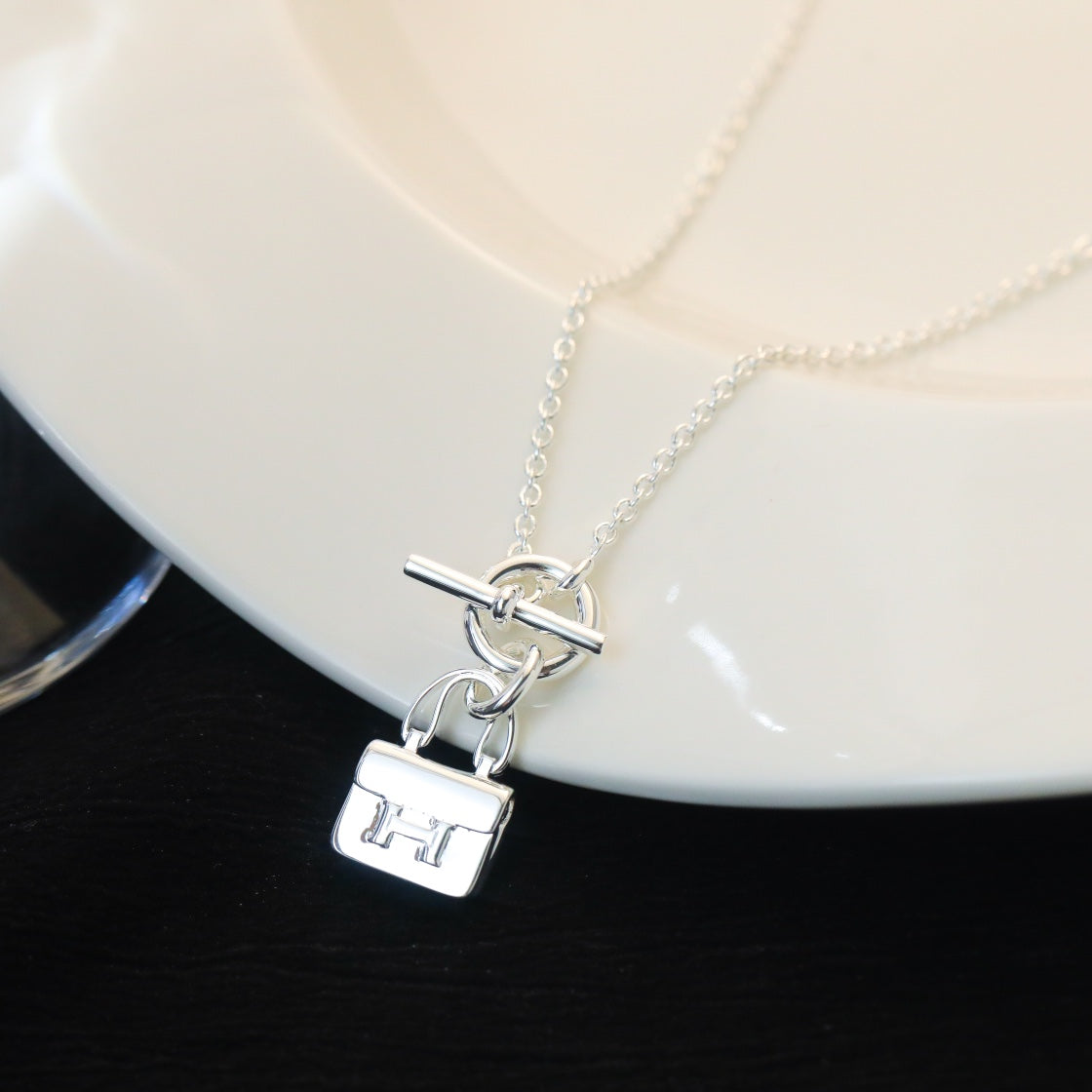 [⭐Glow]POP H PEDANT SILVER NECKLACE
