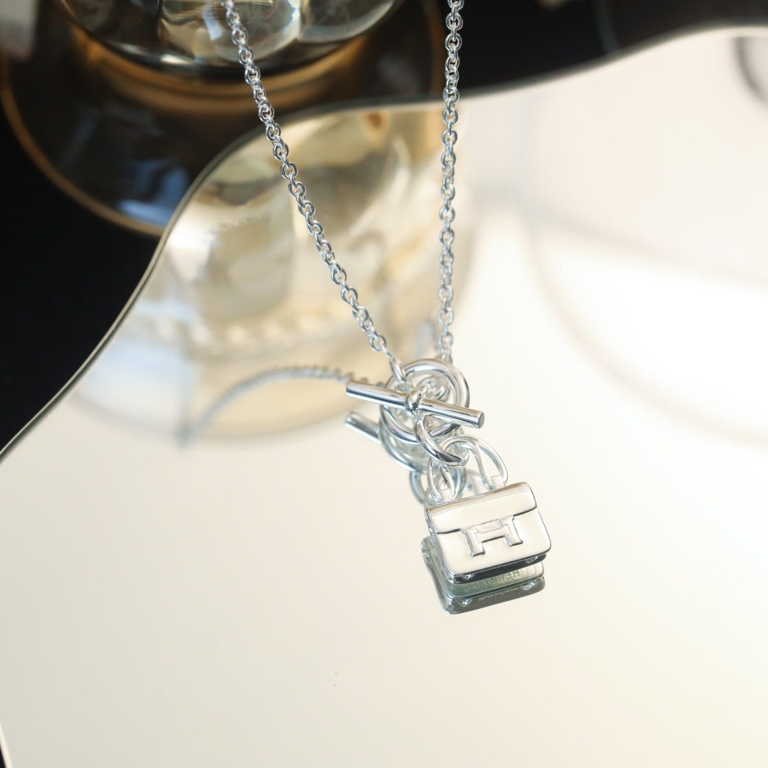 [⭐Glow]POP H PEDANT SILVER NECKLACE