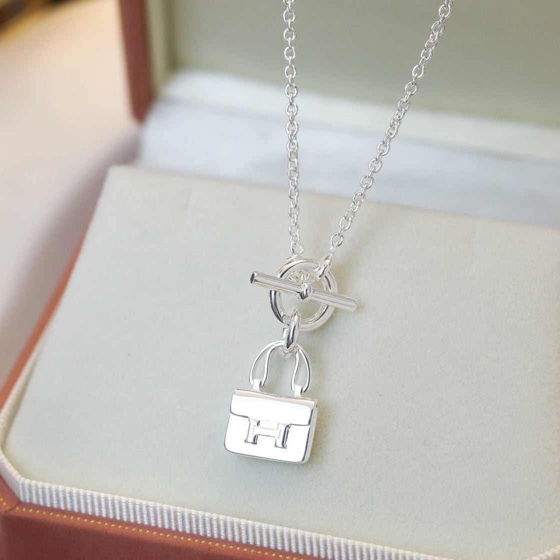 [⭐Glow]POP H PEDANT SILVER NECKLACE