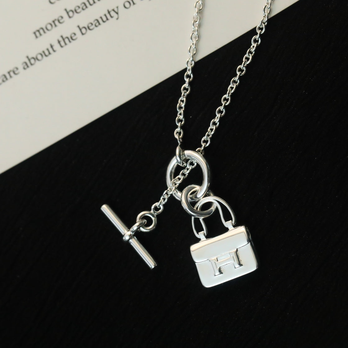 [⭐Glow]POP H PEDANT SILVER NECKLACE