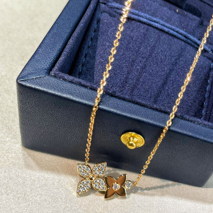 [⭐Glow]STAR BLOSSOM NECKLACE PINK GOLD DIAMONDS