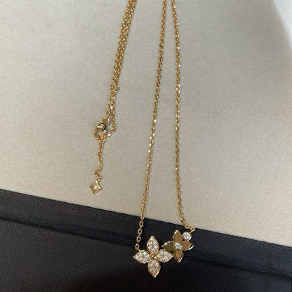 [⭐Glow]STAR BLOSSOM NECKLACE PINK GOLD DIAMONDS
