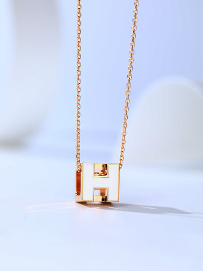 [⭐Glow]H CAGE PINK GOLD NECKLACE