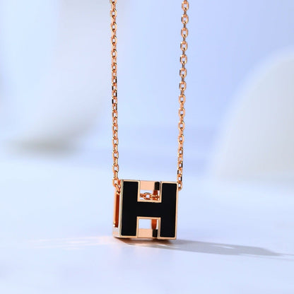 [⭐Glow]H CAGE PINK GOLD NECKLACE