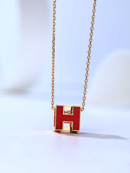 [⭐Glow]H CAGE PINK GOLD NECKLACE