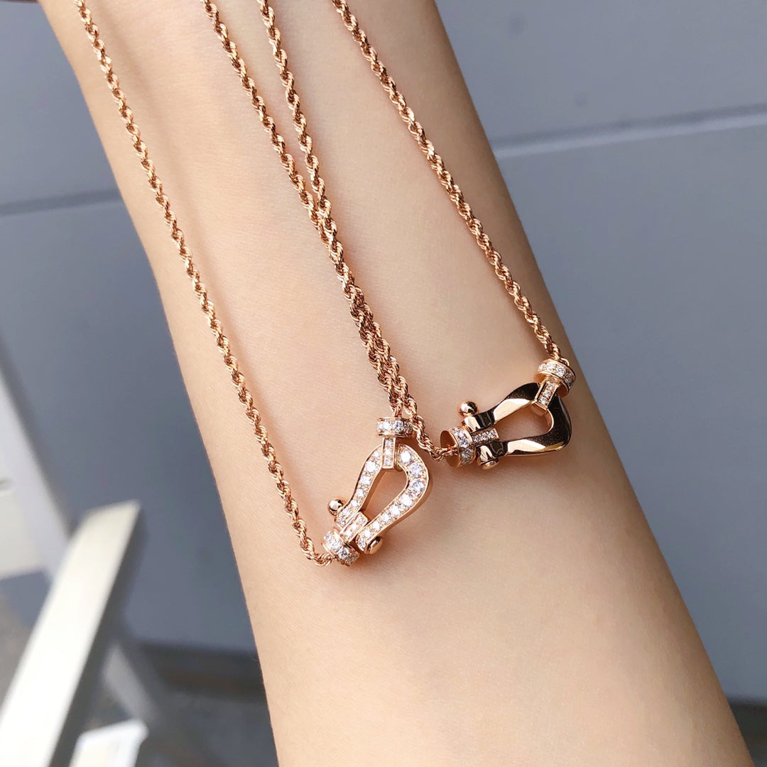 [⭐Glow]FORCE 10 PINK GOLD DIAMOND NECKLACE
