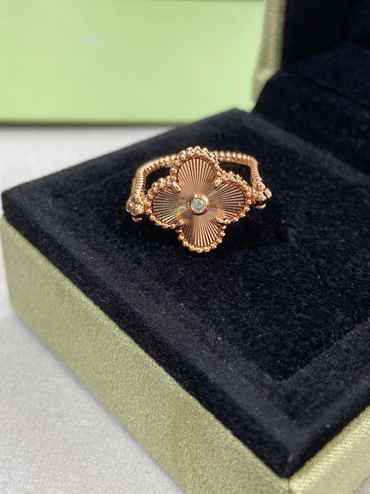 [⭐Glow]CLOVER RIVERSIBLE ROSE GOLD RING