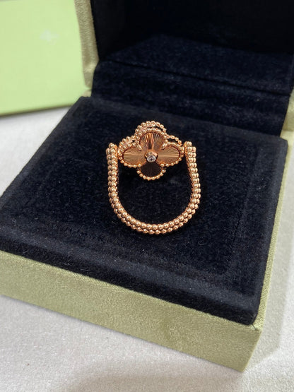 [⭐Glow]CLOVER RIVERSIBLE ROSE GOLD RING