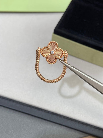 [⭐Glow]CLOVER RIVERSIBLE ROSE GOLD RING