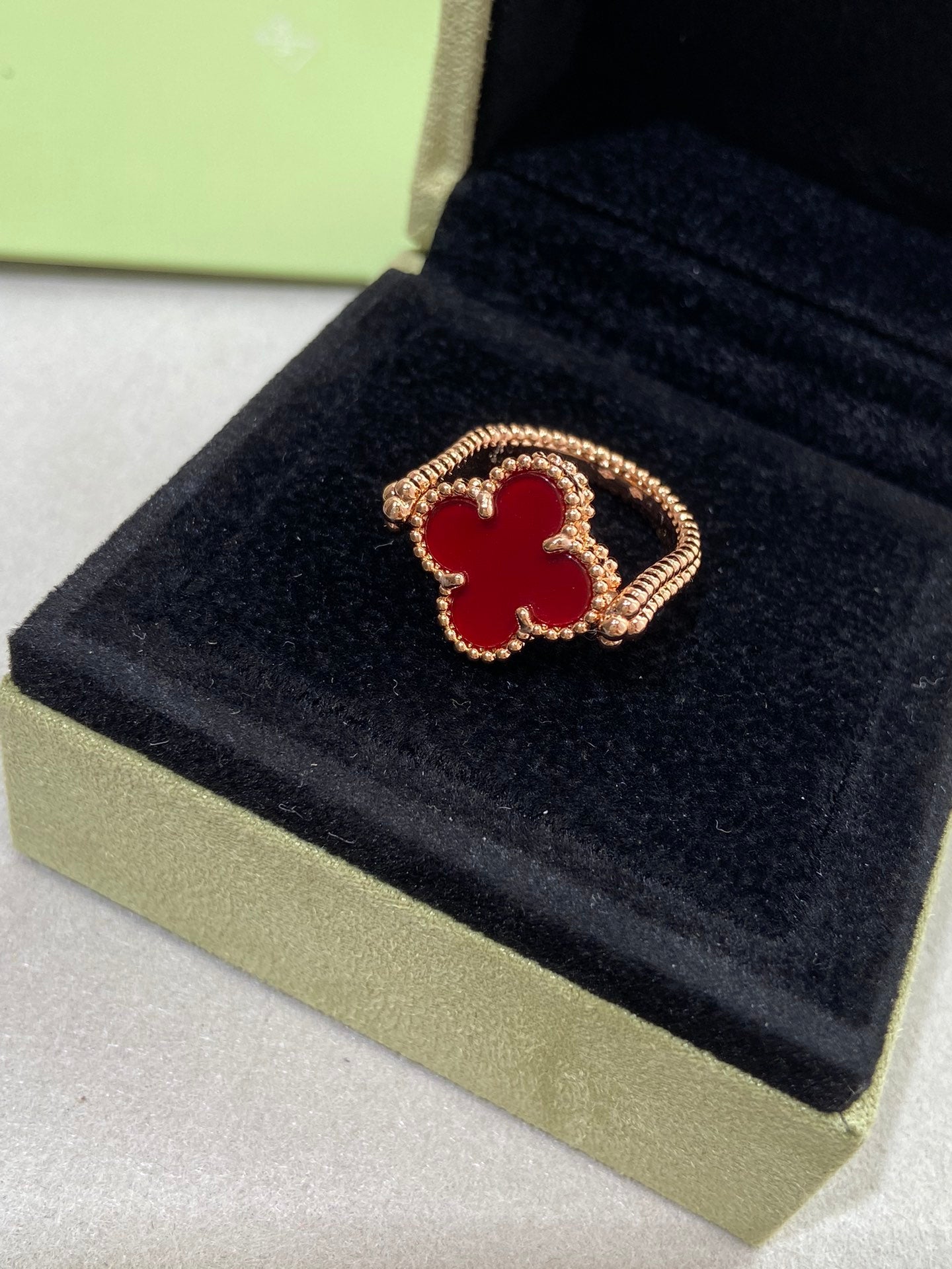 [⭐Glow]CLOVER RIVERSIBLE ROSE GOLD RING