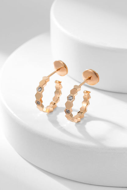 [⭐Glow]BEE LOVE DIAMOND HOOP EARRINGS