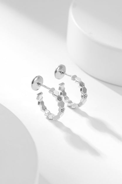 [⭐Glow]BEE LOVE DIAMOND HOOP EARRINGS