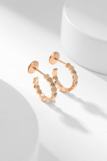 [⭐Glow]BEE LOVE DIAMOND HOOP EARRINGS