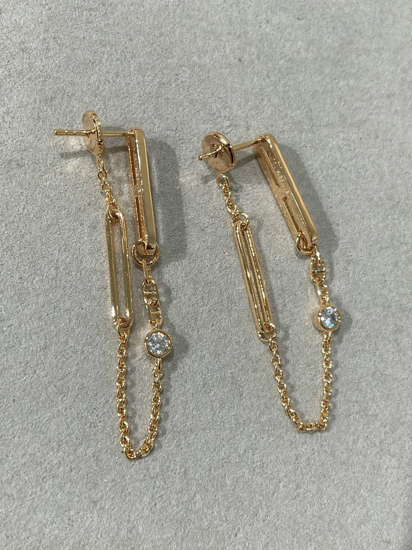[⭐Glow]CHAINE CHAOS DIAMOND DROP EARRINGS