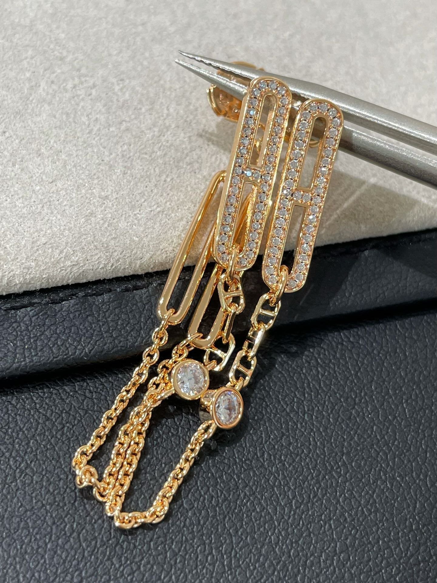 [⭐Glow]CHAINE CHAOS DIAMOND DROP EARRINGS