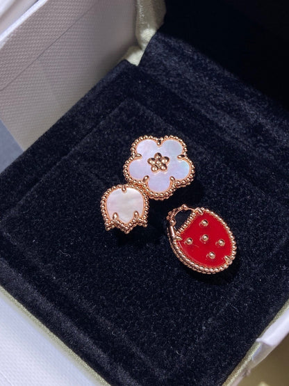 [⭐Glow]LUCKY 3 MOTIF ROSE GOLD RING