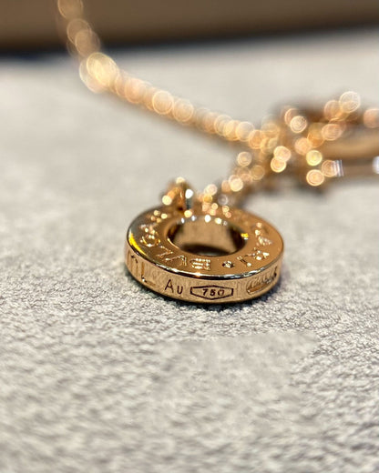[⭐Glow]DREAM MOP DIAMOND PAVED PINK GOLD NECKLACE