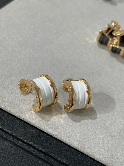 [⭐Glow]ZERO 1 PINK GOLD CERAMIC EARRINGS