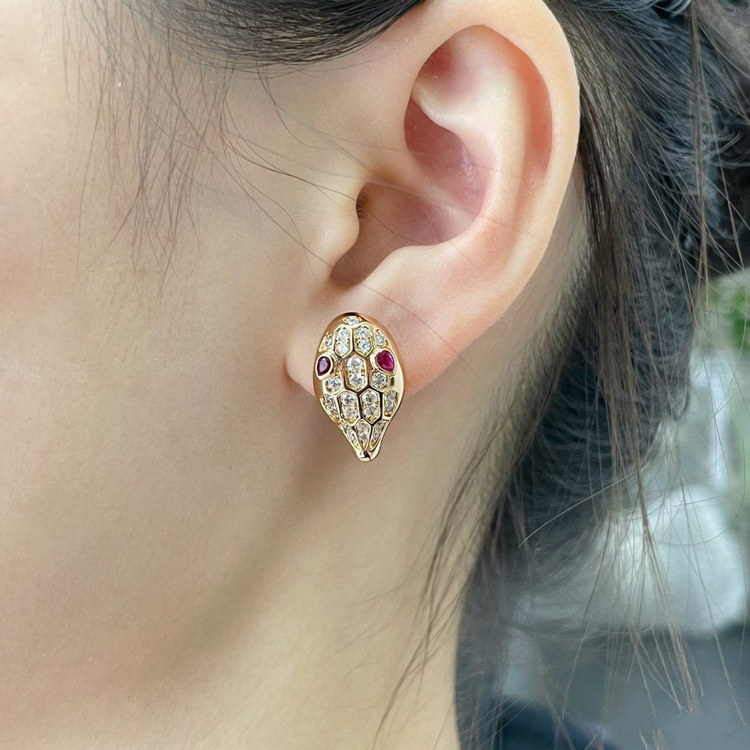 [⭐Glow]SERPENT DIAMOND STUD EARRINGS