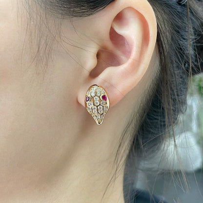 [⭐Glow]SERPENT DIAMOND STUD EARRINGS