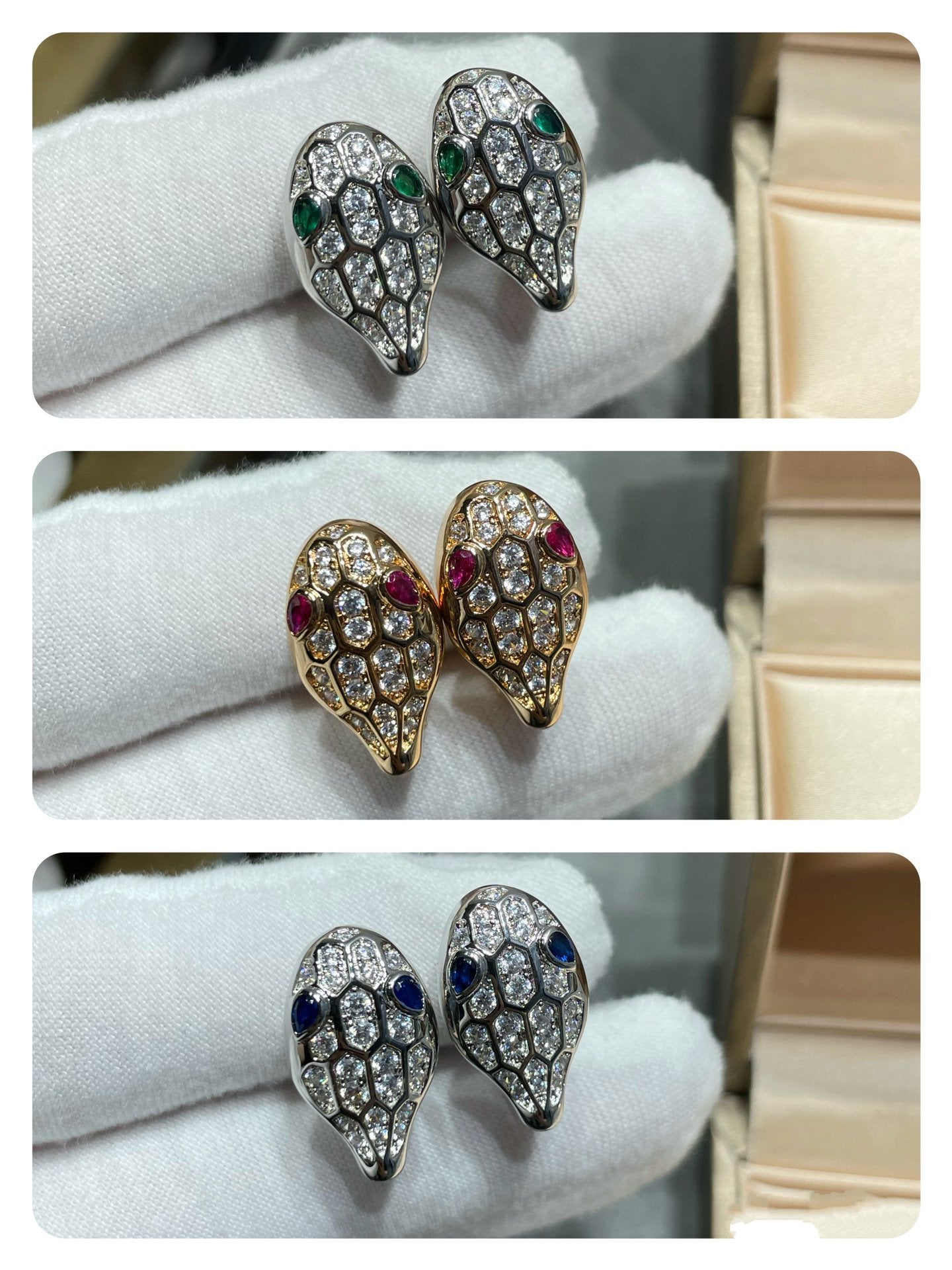 [⭐Glow]SERPENT DIAMOND STUD EARRINGS