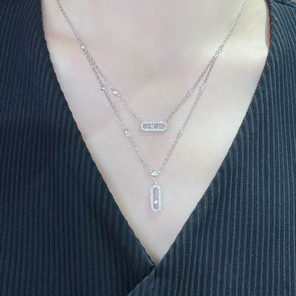 [⭐Glow]MOVE 2 ROW DIAMOND NECKLACE