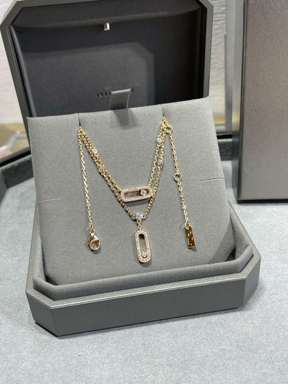 [⭐Glow]MOVE 2 ROW DIAMOND NECKLACE