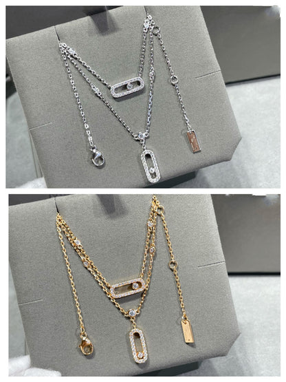 [⭐Glow]MOVE 2 ROW DIAMOND NECKLACE