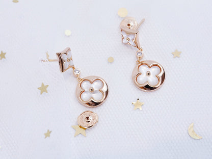 [⭐Glow]STAR AND SUN PINK GOLD MOP DROP EARRINGS