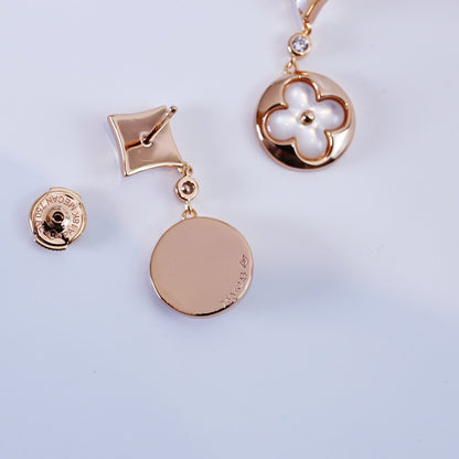 [⭐Glow]STAR AND SUN PINK GOLD MOP DROP EARRINGS
