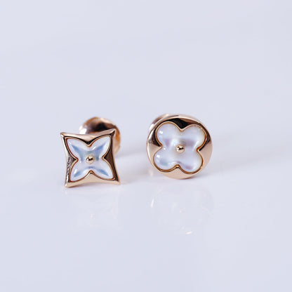 [⭐Glow]STAR AND SUN PINK GOLD MOP STUD EARRINGS