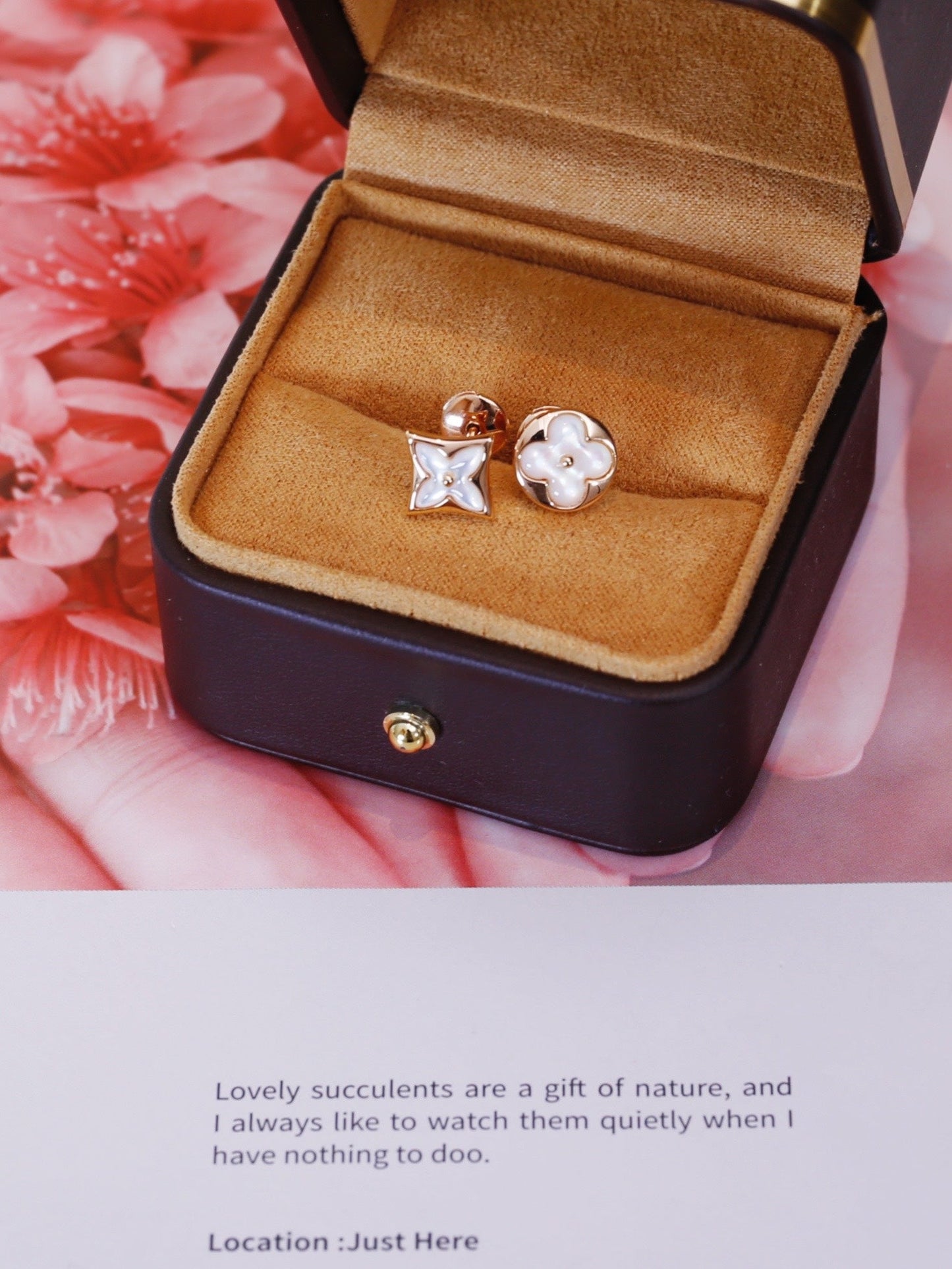 [⭐Glow]STAR AND SUN PINK GOLD MOP STUD EARRINGS