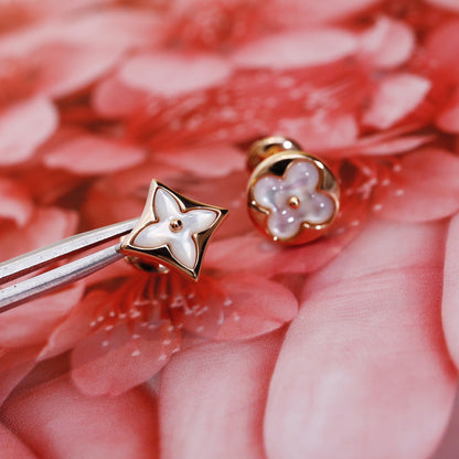 [⭐Glow]STAR AND SUN PINK GOLD MOP STUD EARRINGS