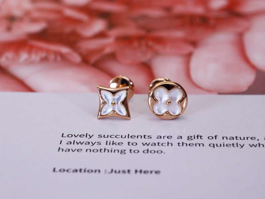 [⭐Glow]STAR AND SUN PINK GOLD MOP STUD EARRINGS