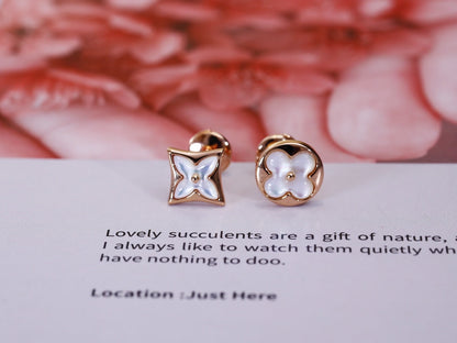[⭐Glow]STAR AND SUN PINK GOLD MOP STUD EARRINGS
