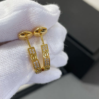 [⭐Glow]LOVE DIAMOND GOLD HOOP EARRINGS