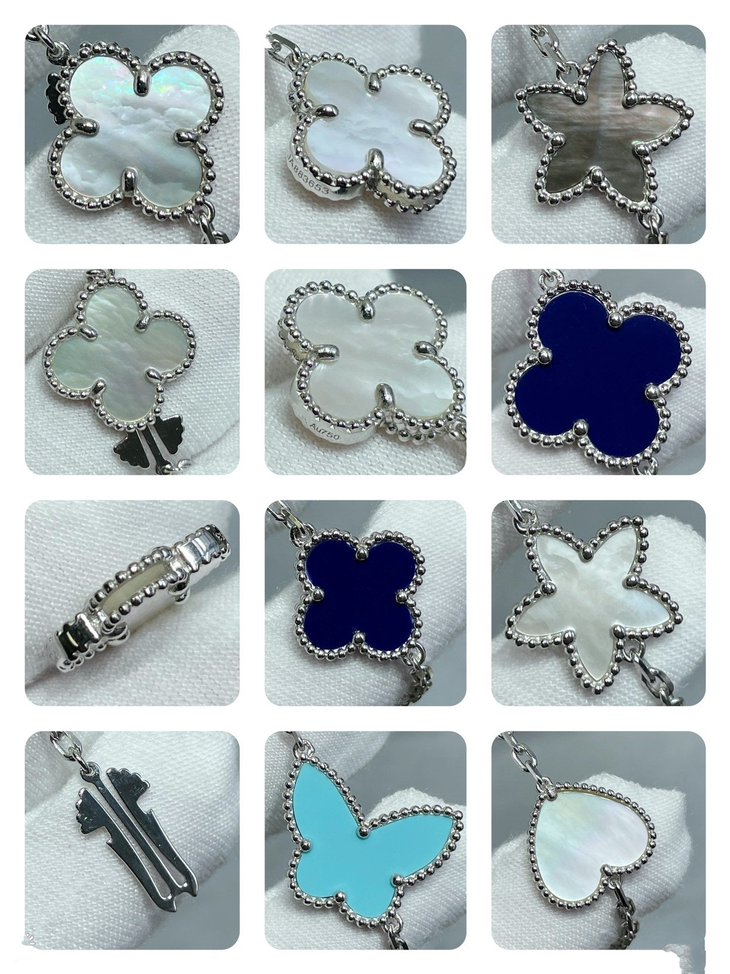 [⭐Glow]LUCKY CLOVER SILVER 11 MOTIF NECKLACE