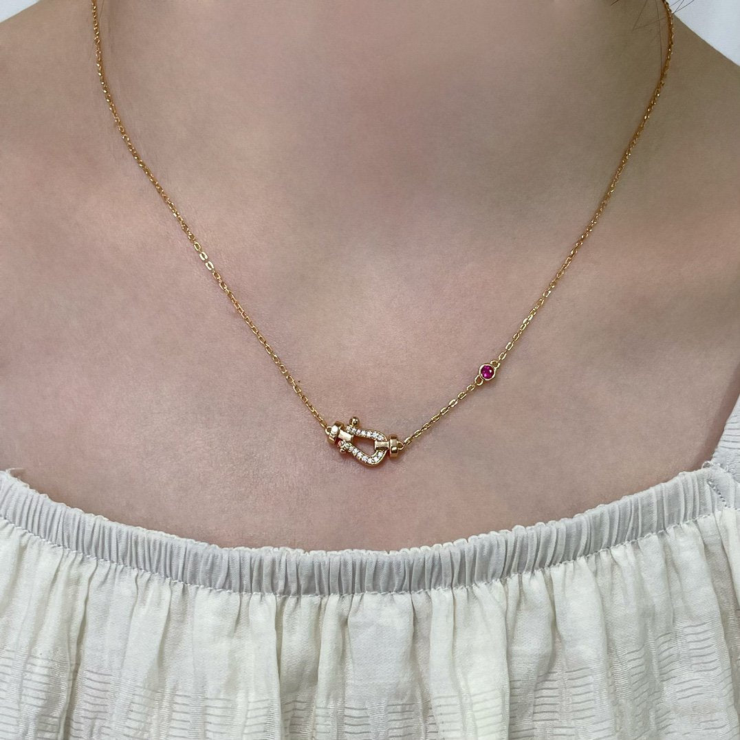 [⭐Glow]FORCE 10 DIAMOND PINK GOLD NECKLACE