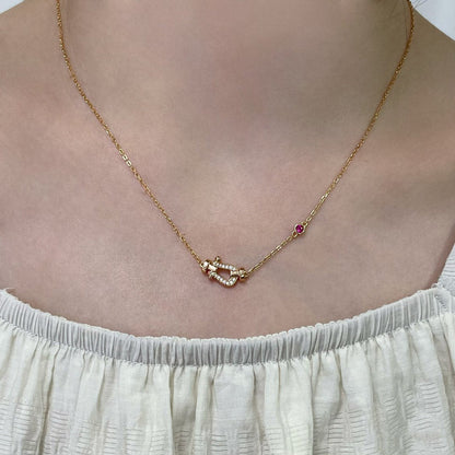 [⭐Glow]FORCE 10 DIAMOND PINK GOLD NECKLACE