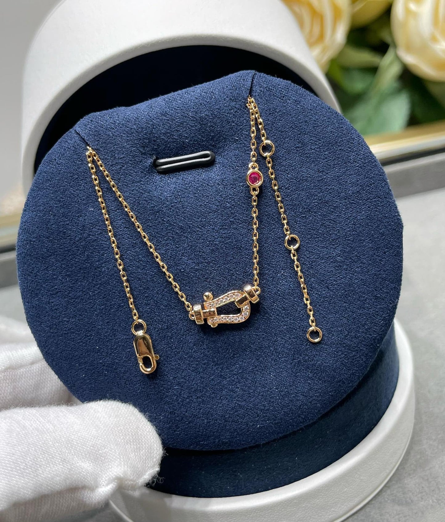 [⭐Glow]FORCE 10 DIAMOND PINK GOLD NECKLACE