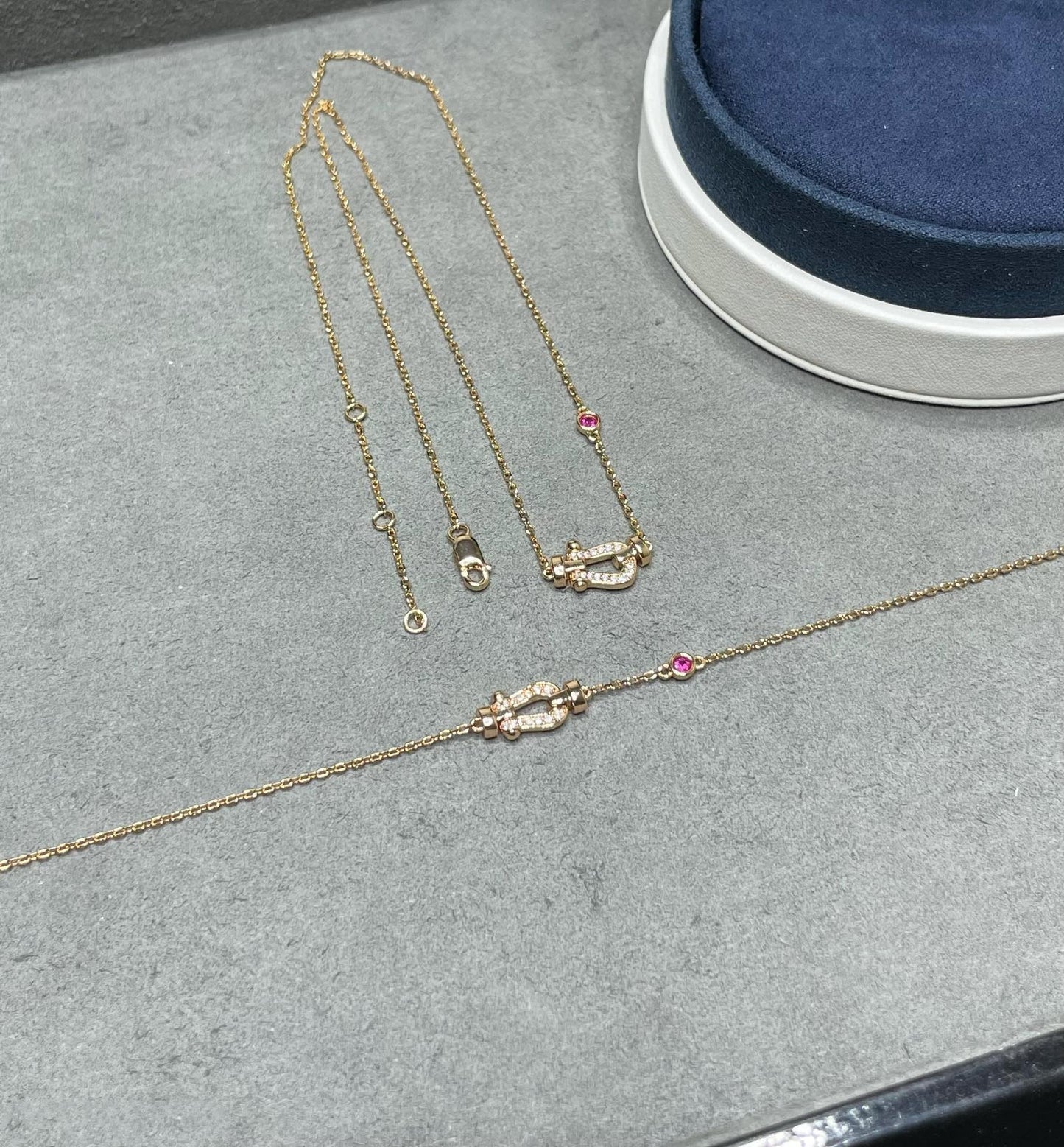 [⭐Glow]FORCE 10 DIAMOND PINK GOLD NECKLACE