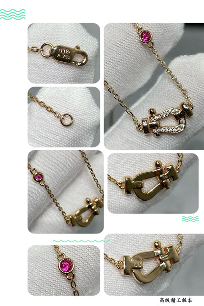 [⭐Glow]FORCE 10 DIAMOND PINK GOLD NECKLACE