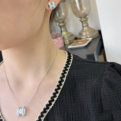 [⭐Glow]POP H SKY BLUE NECKLACE