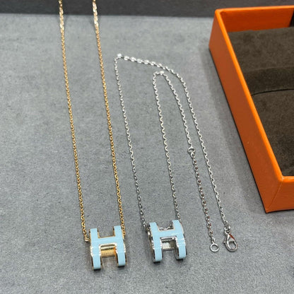 [⭐Glow]POP H SKY BLUE NECKLACE